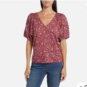 Madewell V-Neck Puff Sleeve Top